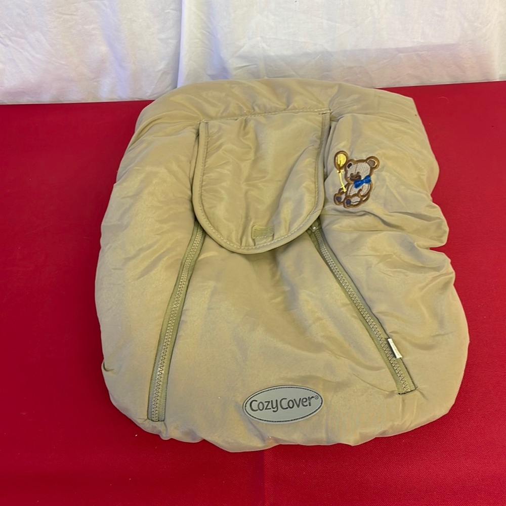 Cozy Cover Infant Carrier Cover Tan Brown & White Fleece Sherpa Warm